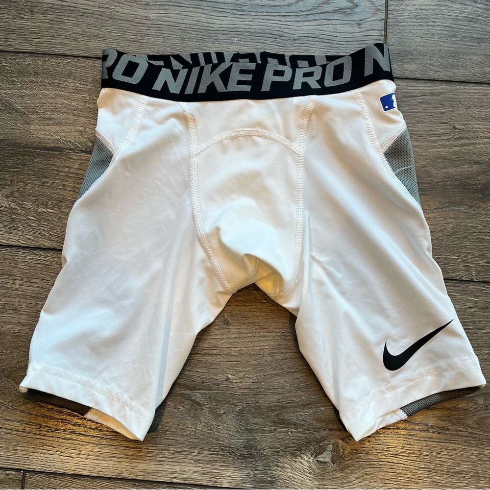 Nike Pro Hyperstrong Men's White Compression Baseball Shorts Size Small